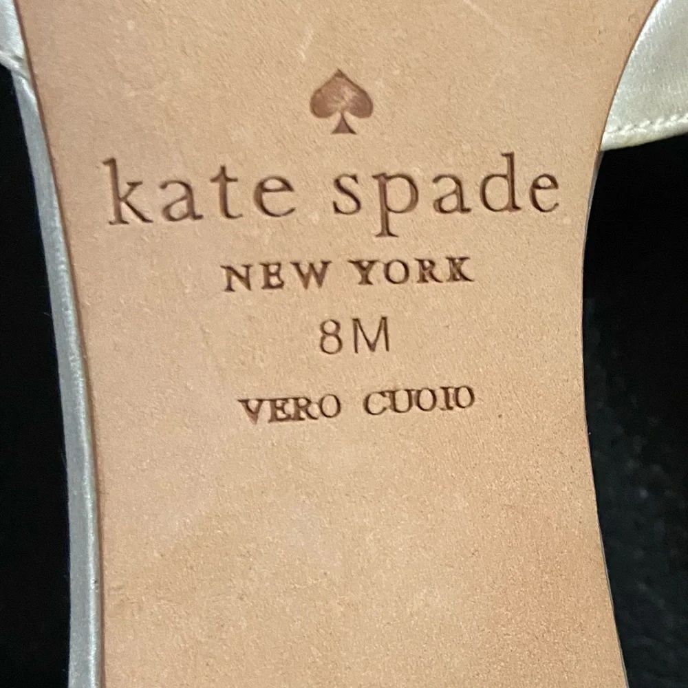 Kate Spade Ivory Wedding Satin Heels/shoes with Crystal Embellishment
